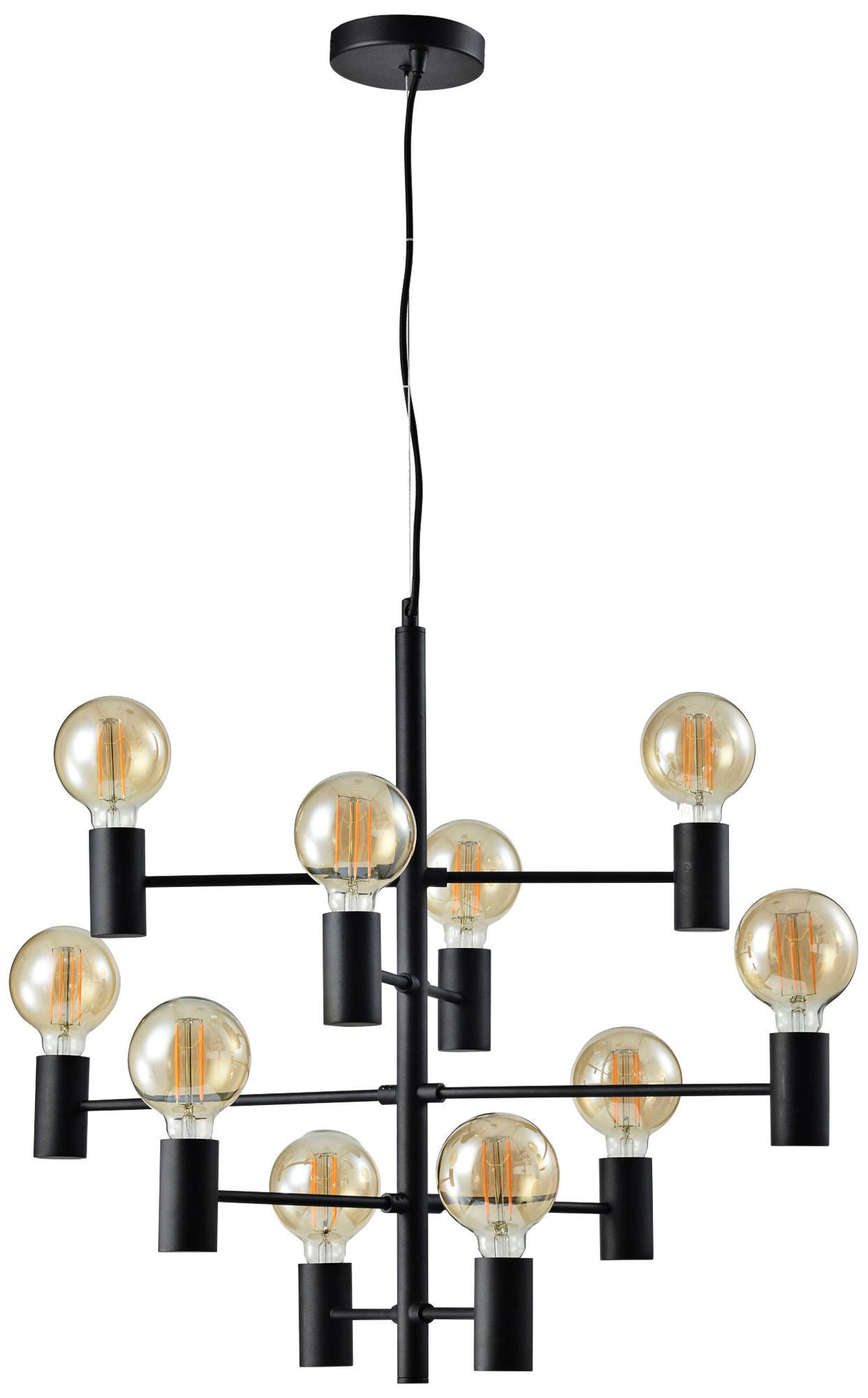 Blanchefleur 29 3/4"W Textured Black 10-Light LED Chandelier