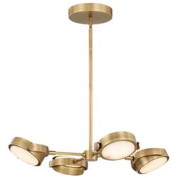 Blanco 28 1/4" Wide Vintage Brass 4-Light LED Chandelier