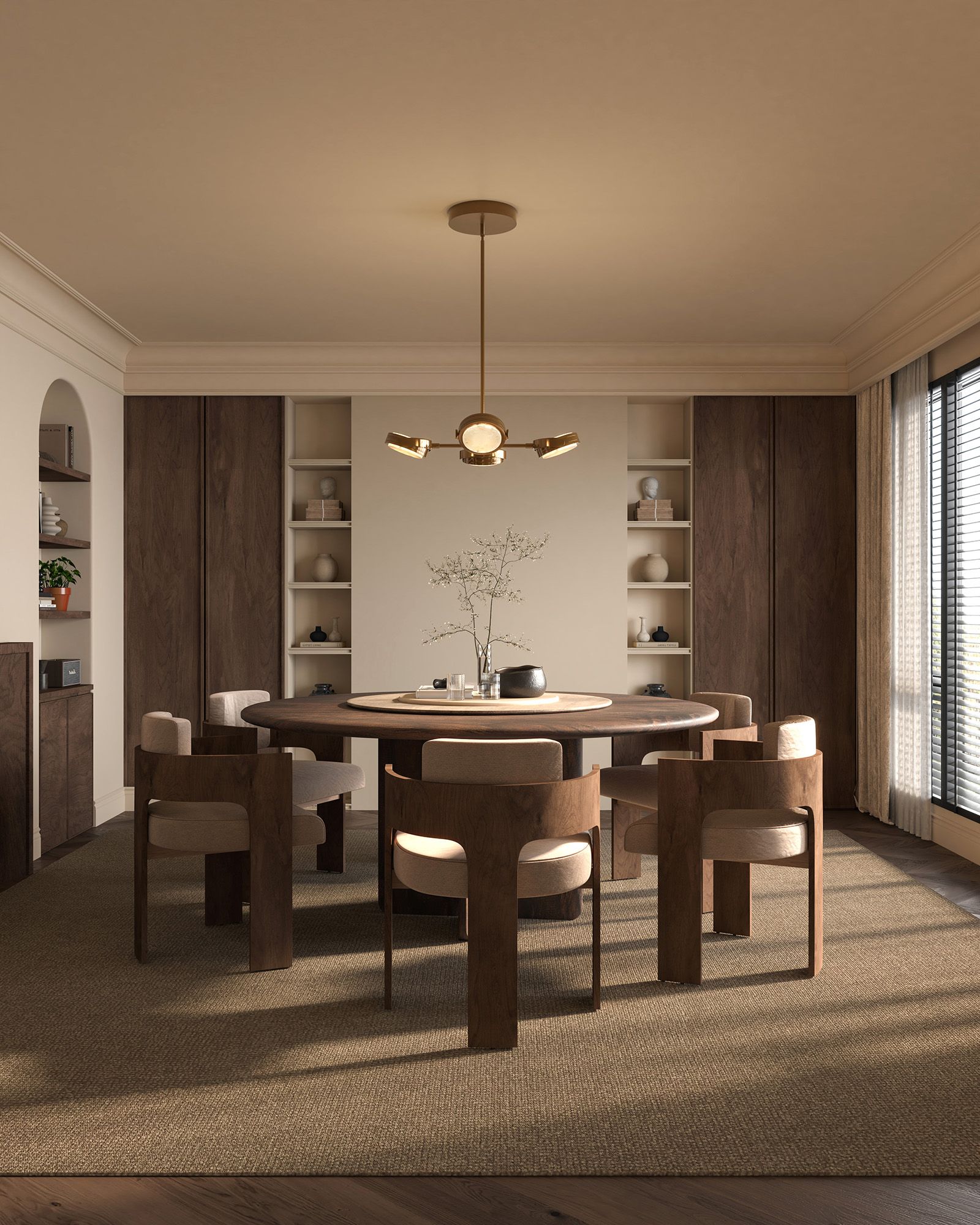 Image 4 Blanco 28 1/4" Wide Vintage Brass 4-Light LED Chandelier more views