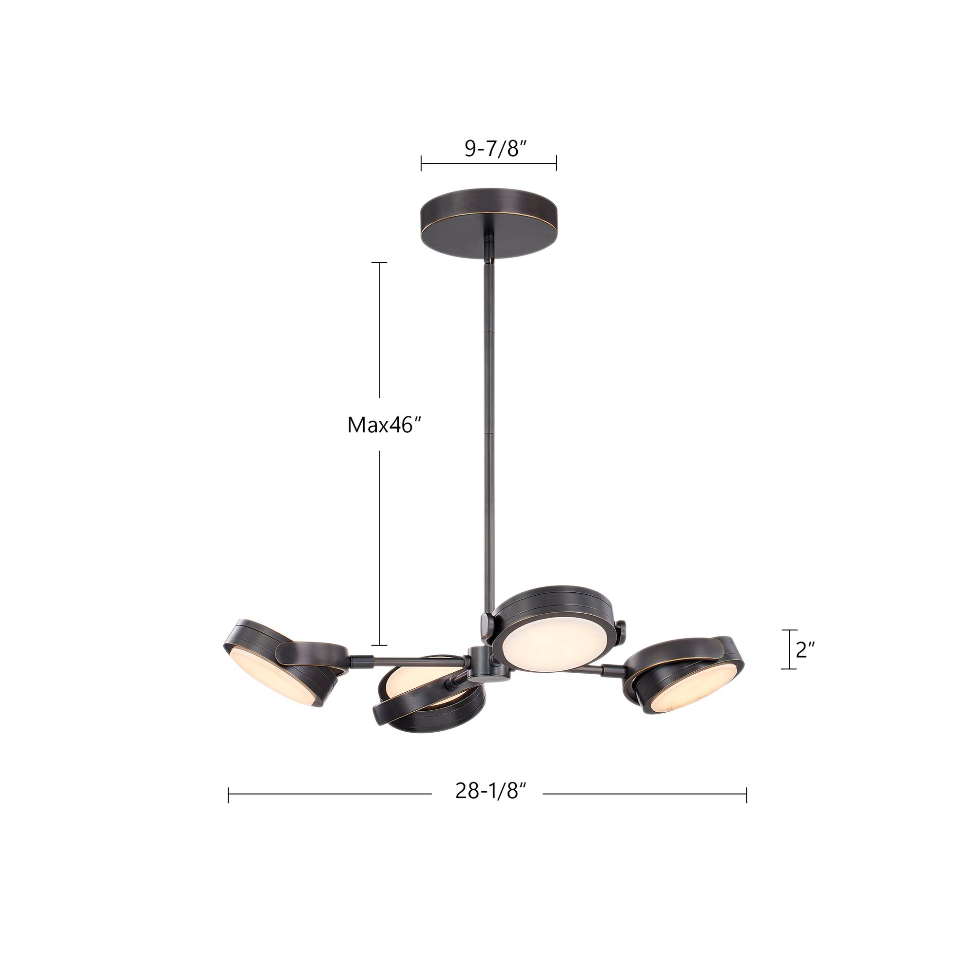 Blanco 28 1/4" Wide Vintage Brass 4-Light LED Chandelier