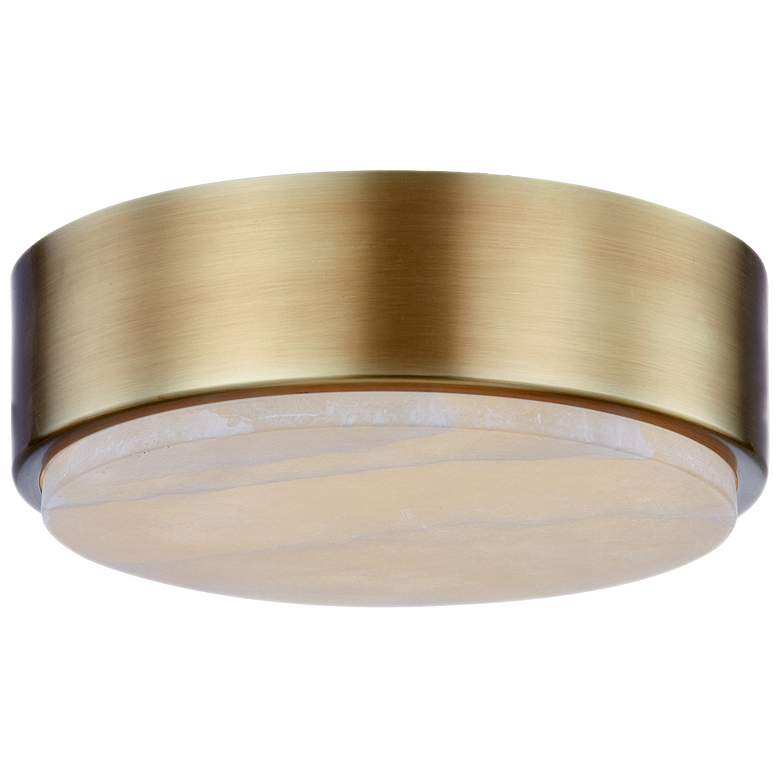 Image 1 Blanco 8" Wide Vintage Brass LED Ceiling Light