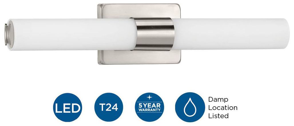 Blanco LED Collection 22" Etched White Glass Modern Bath Vanity Light
