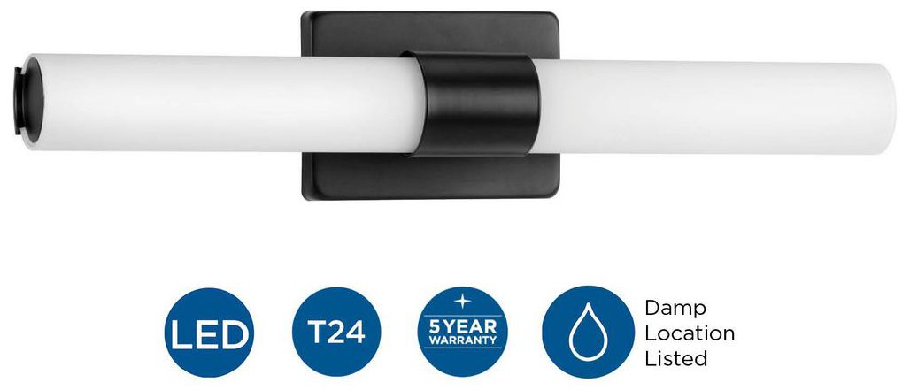 Blanco LED Collection 22" Etched White Glass Modern Bath Vanity Light