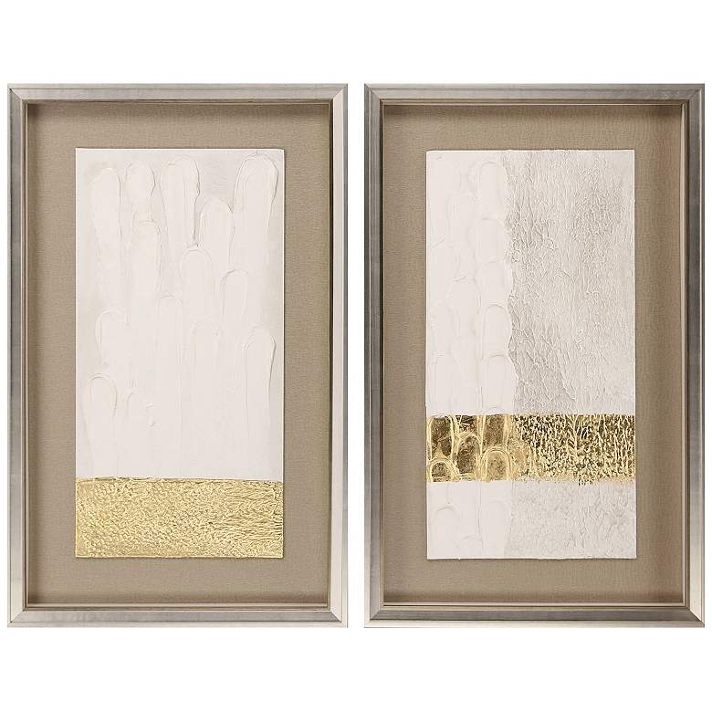 Image 1 Blanco Pluma I 24"W x 39"H Framed Art Set of 2