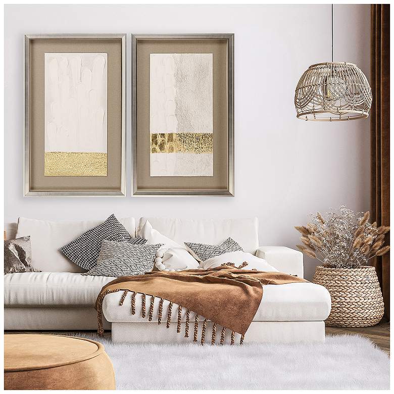 Image 4 Blanco Pluma I 24"W x 39"H Framed Art Set of 2 more views