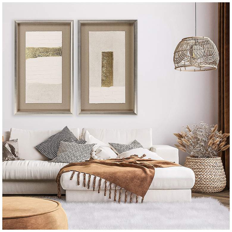 Image 4 Blanco Pluma III 24"W x 39"H Framed Art Set of 2 more views