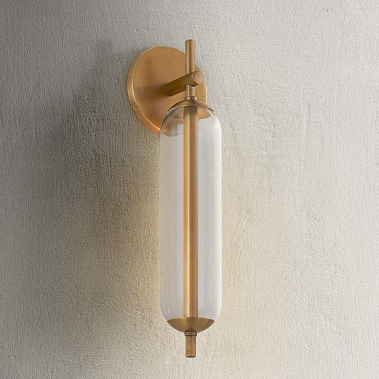 Image 1 Blaze 16 1/2" High Patina Brass ADA LED Wall Sconce