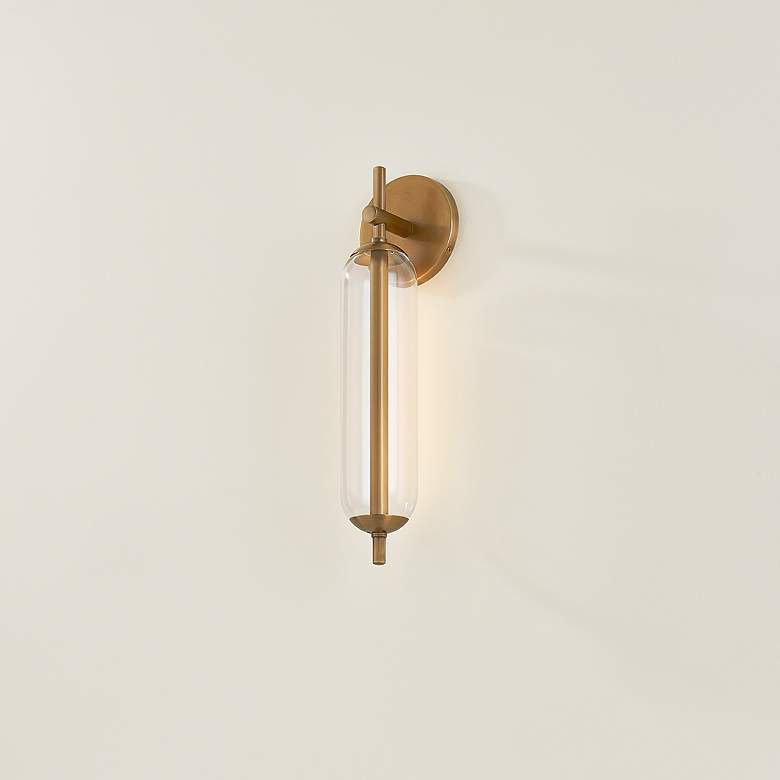 Image 3 Blaze 16 1/2" High Patina Brass ADA LED Wall Sconce more views