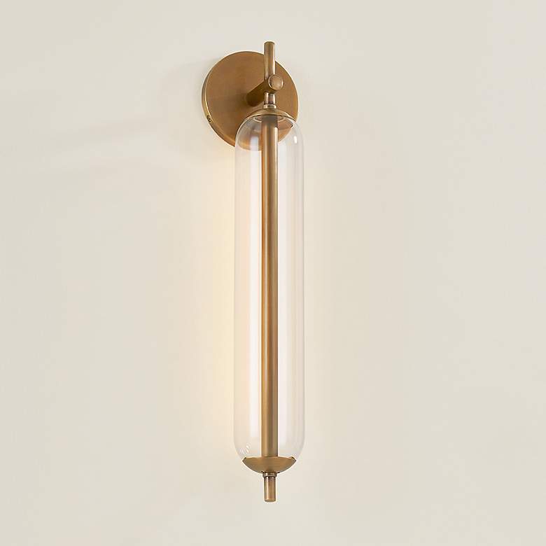 Image 1 Blaze 21 1/4" High Patina Brass LED Outdoor Wall Light