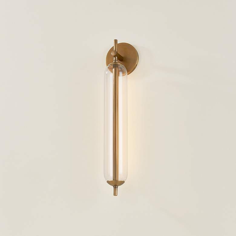 Image 7 Blaze 21 1/4" High Patina Brass LED Outdoor Wall Light more views