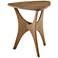 Blaze 21" Wide Natural Elm Brown Wood Triangular Modern Side Table