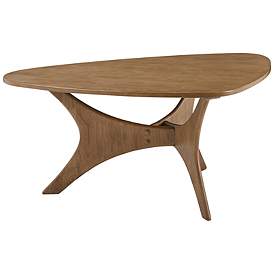 Image2 of Blaze 40"W Natural Elm Brown Wood Triangular Modern Coffee Table