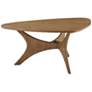 Blaze 40"W Natural Elm Brown Wood Triangular Modern Coffee Table