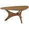 Blaze 40"W Natural Elm Brown Wood Triangular Modern Coffee Table