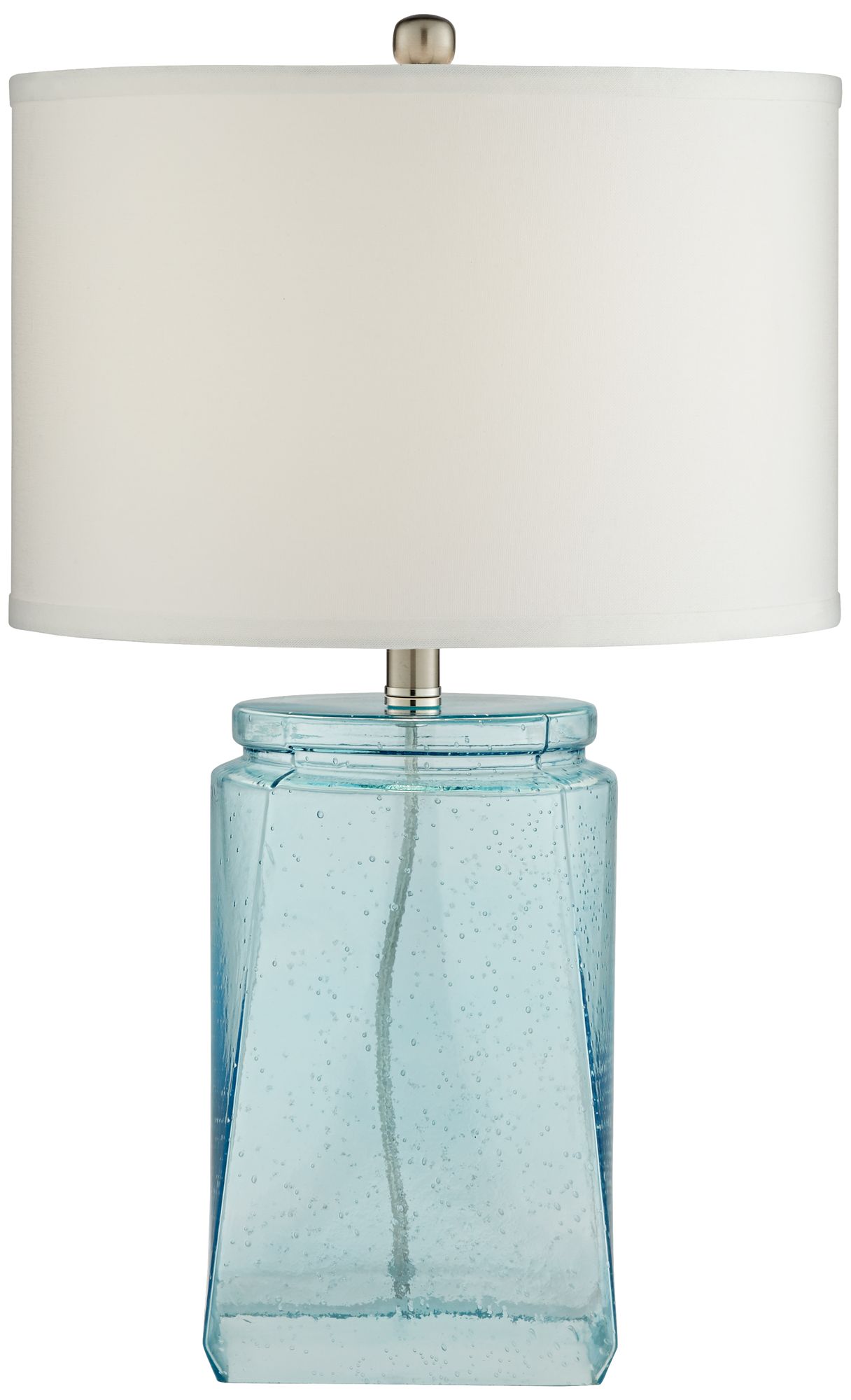 blue seeded glass table lamp