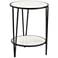 Bledsoe 18" Wide White Marble and Black Iron Accent Table