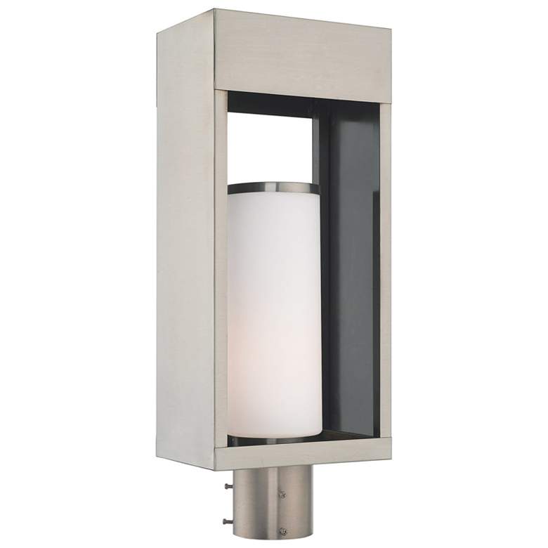 Image 1 Bleecker 1 Light Brushed Nickel Outdoor Post Top Lantern