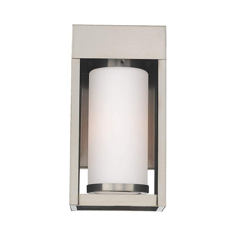 Image 4 Bleecker 1 Light Brushed Nickel Outdoor Wall Lantern more views