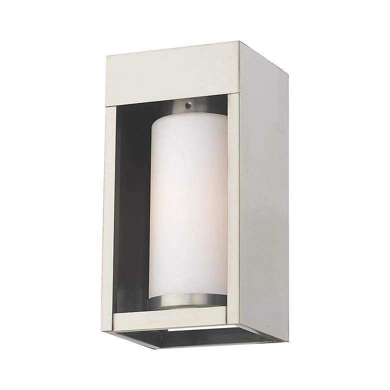Image 5 Bleecker 1 Light Brushed Nickel Outdoor Wall Lantern more views