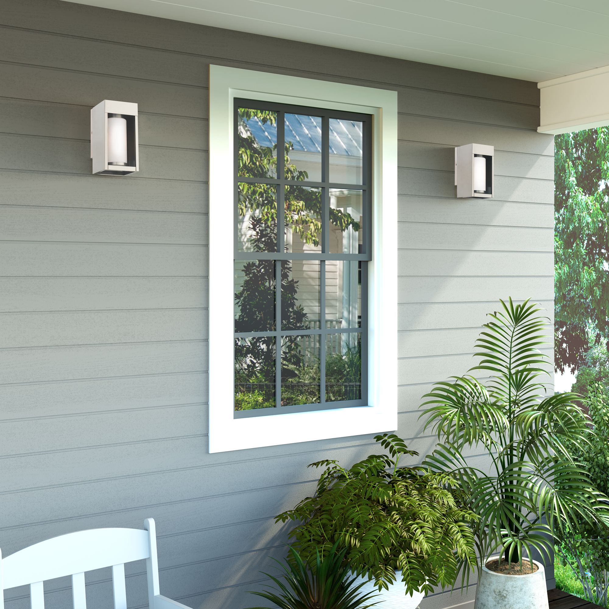 Bleecker 1 Light Brushed Nickel Outdoor Wall Lantern