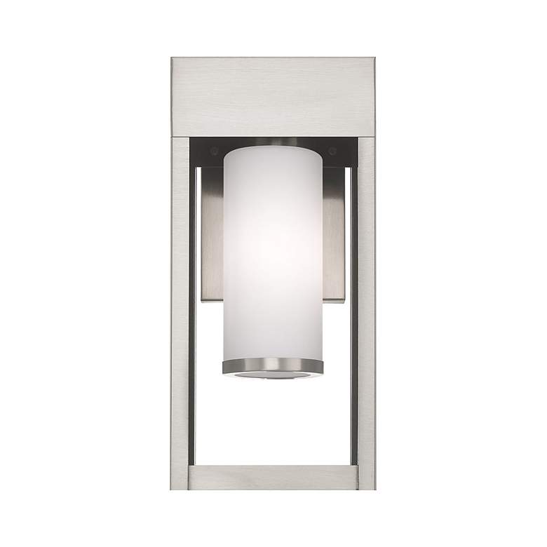 Image 4 Bleecker 1 Light Brushed Nickel Outdoor Wall Lantern more views
