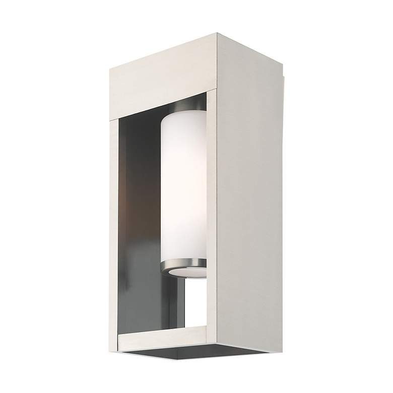 Image 5 Bleecker 1 Light Brushed Nickel Outdoor Wall Lantern more views