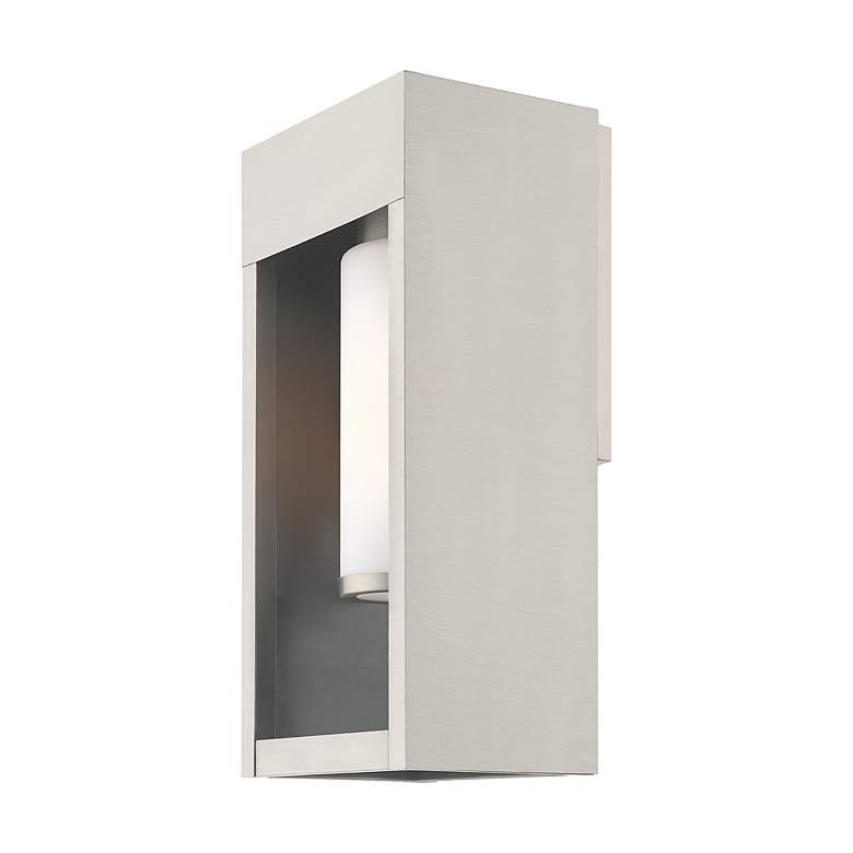 Image 6 Bleecker 1 Light Brushed Nickel Outdoor Wall Lantern more views