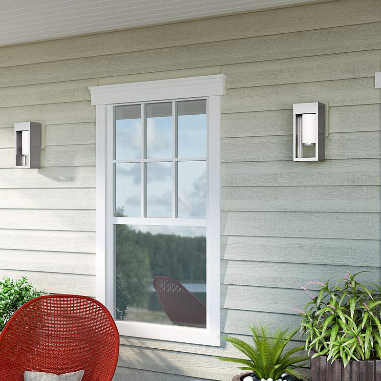 Image 7 Bleecker 1 Light Brushed Nickel Outdoor Wall Lantern more views