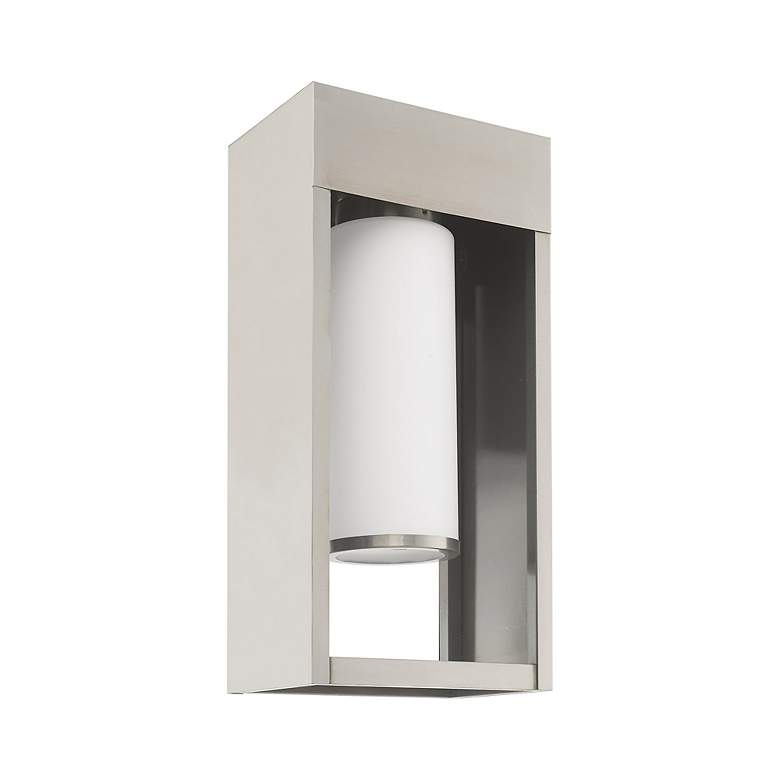 Image 4 Bleecker 1 Light Brushed Nickel Outdoor Wall Lantern more views