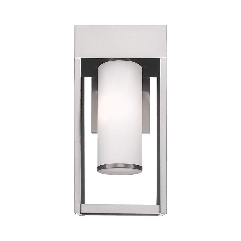 Image 5 Bleecker 1 Light Brushed Nickel Outdoor Wall Lantern more views