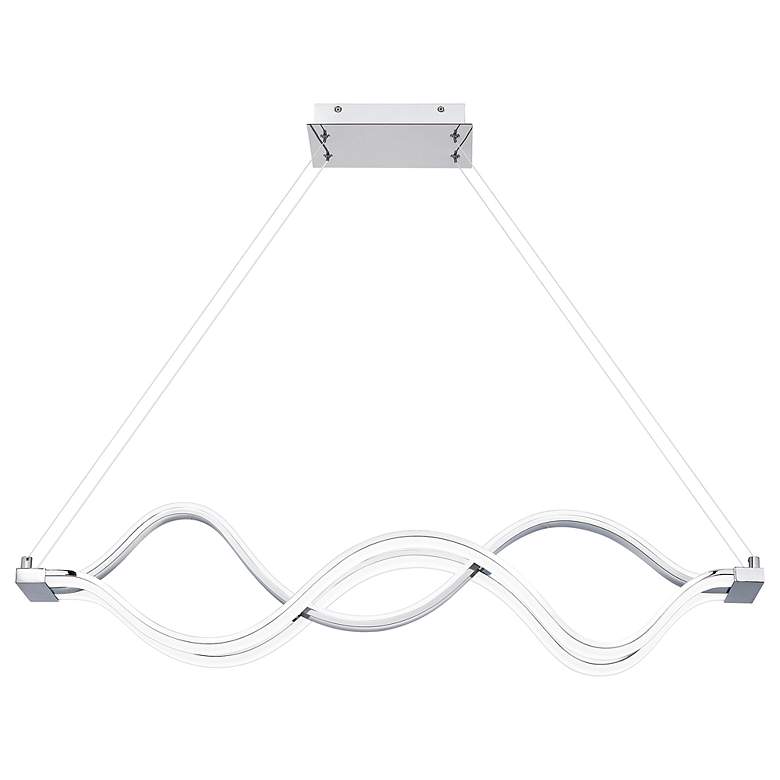Image 3 Bleecker 38 3/4" Wide Polished Chrome LED Island Chandelier more views