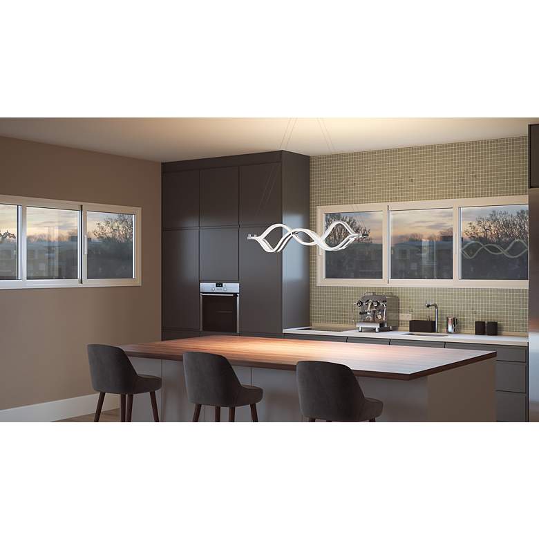Image 7 Bleecker 38 3/4" Wide Polished Chrome LED Island Chandelier more views