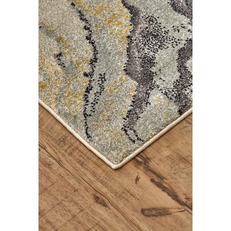 Image 3 Bleecker 6173602 5&#39;x8&#39; Gray and Yellow Watercolor Area Rug more views