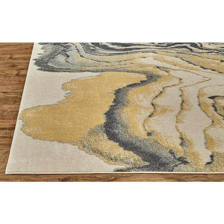 Image 7 Bleecker 6173602 5&#39;x8&#39; Gray and Yellow Watercolor Area Rug more views