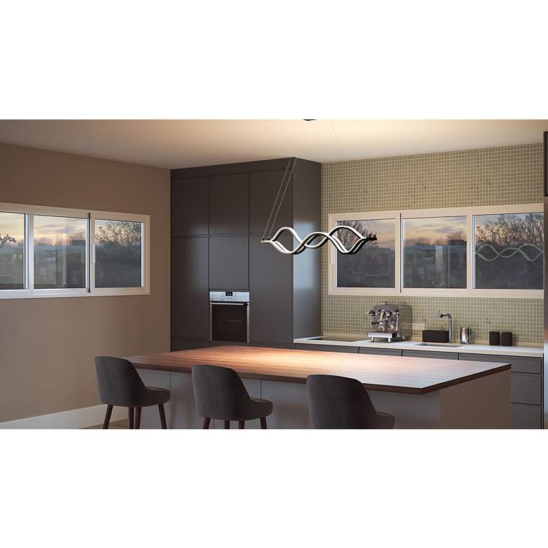 Image 7 Bleecker LED Matte Black Island Lt more views