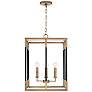 2_Bleeker 16" Wide Aged Brass and Black 4-Light Foyer Pendant