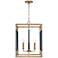 Bleeker 16" Wide Aged Brass and Black 4-Light Foyer Pendant