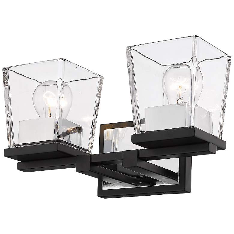 Image 4 Bleeker Street 14 inch Wide Matte Black and Chrome 2-Light Bath Light more views