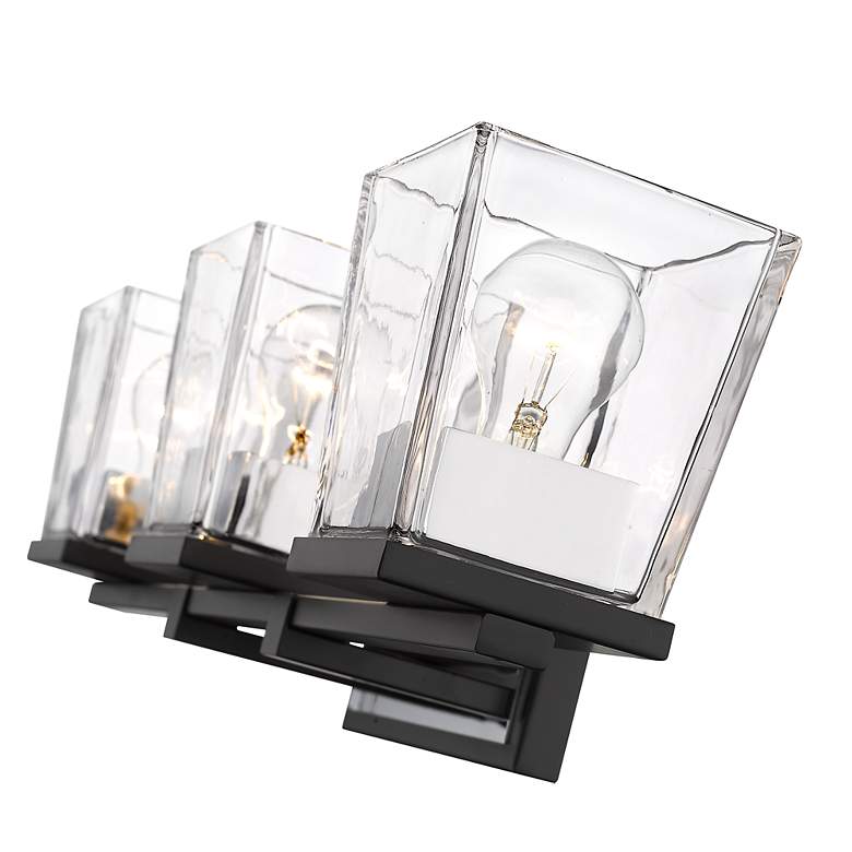 Image 5 Bleeker Street 25" Wide Matte Black and Chrome 3-Light Bath Light more views