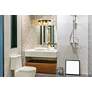 7_Bleeker Street 25" Wide Matte Black and Olde Brass 3-Light Bath Light more views