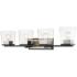 Bleeker Street 33"W Matte Black and Brushed Nickel 4-Light Bath Light