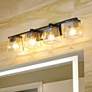 2_Bleeker Street 33"W Matte Black and Brushed Nickel 4-Light Bath Light