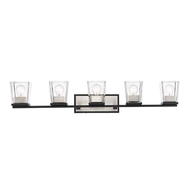 Image 4 Bleeker Street 42 1/2 inchW Matte Black Brushed Nickel 5-Light Bath Light more views