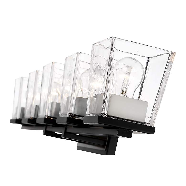 Image 6 Bleeker Street 42 1/2"W Matte Black Brushed Nickel 5-Light Bath Light more views