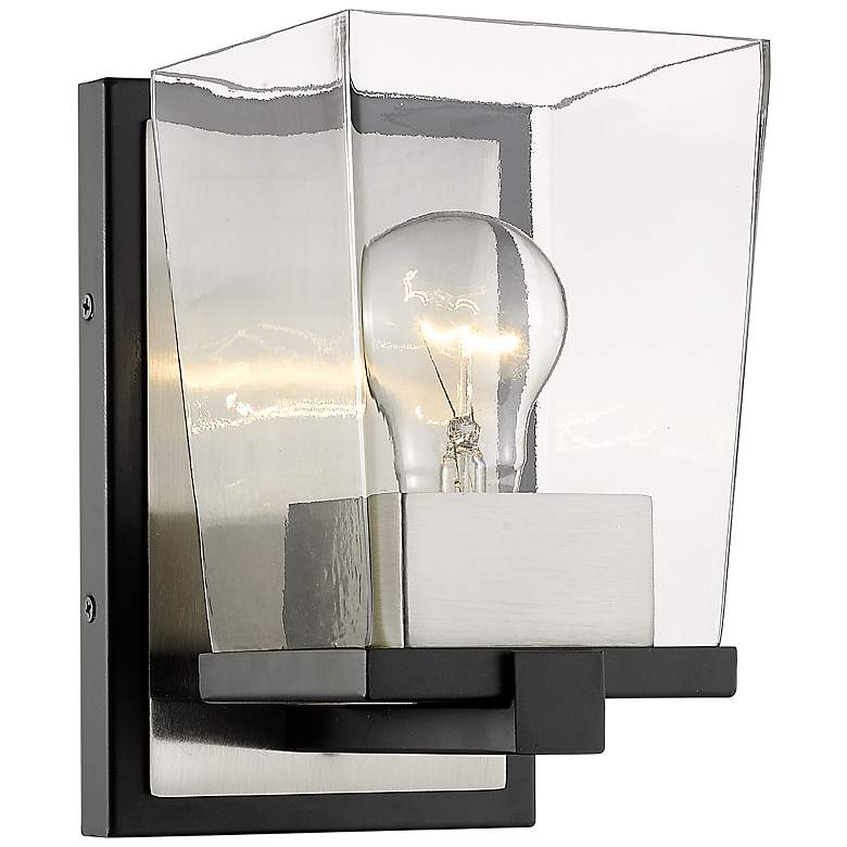 Image 2 Bleeker Street 7 1/2 inch High Matte Black and Brushed Nickel Wall Sconce