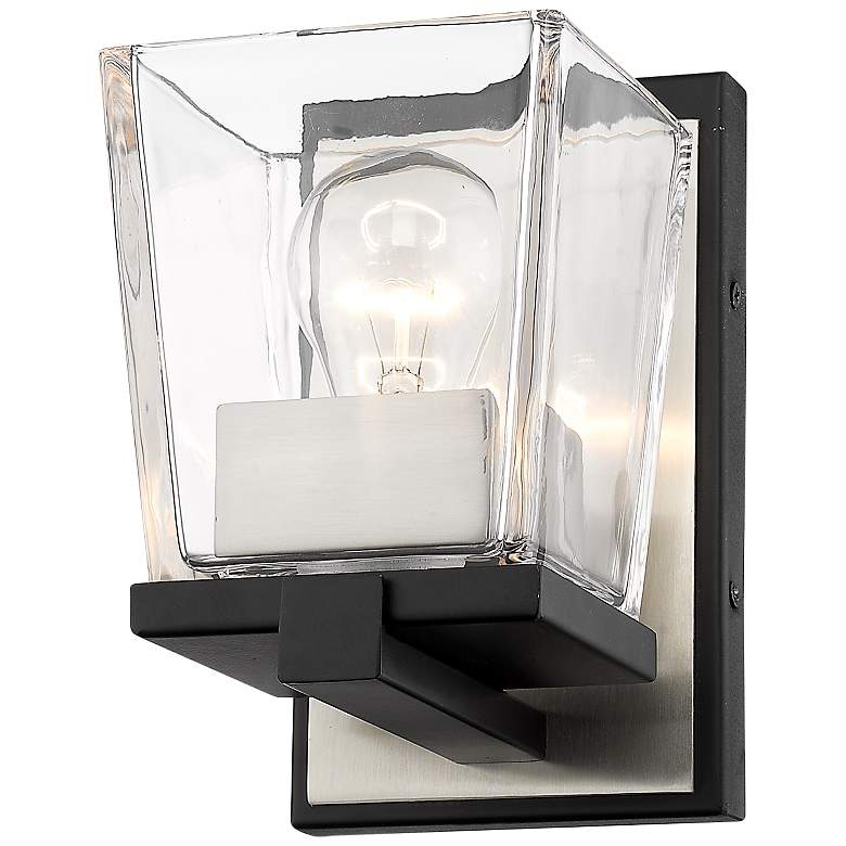 Image 4 Bleeker Street 7 1/2" High Matte Black and Brushed Nickel Wall Sconce more views