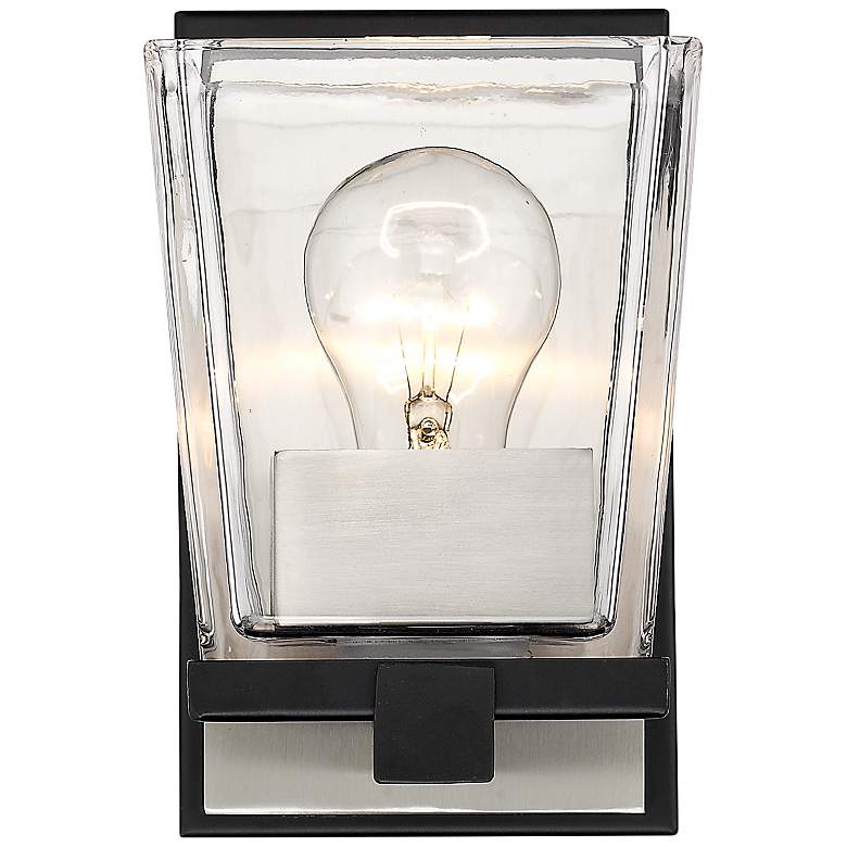 Image 5 Bleeker Street 7 1/2" High Matte Black and Brushed Nickel Wall Sconce more views