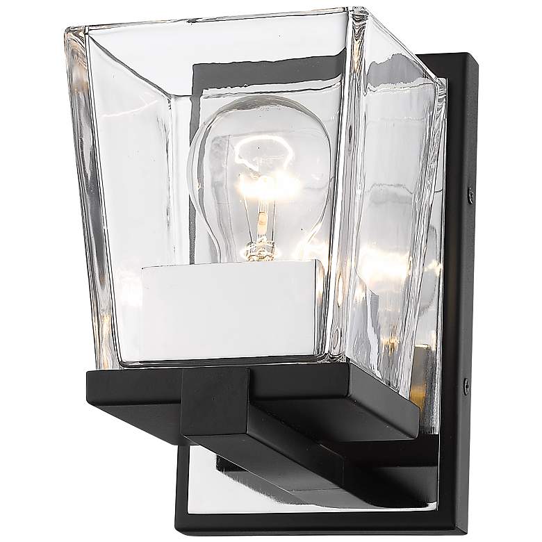 Image 4 Bleeker Street 7 1/2" High Matte Black and Chrome Wall Sconce more views