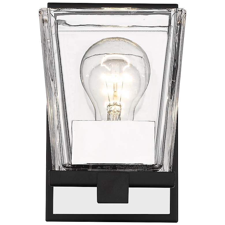 Image 5 Bleeker Street 7 1/2 inch High Matte Black and Chrome Wall Sconce more views