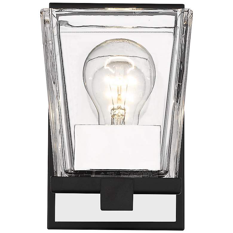 Image 5 Bleeker Street 7 1/2" High Matte Black and Chrome Wall Sconce more views